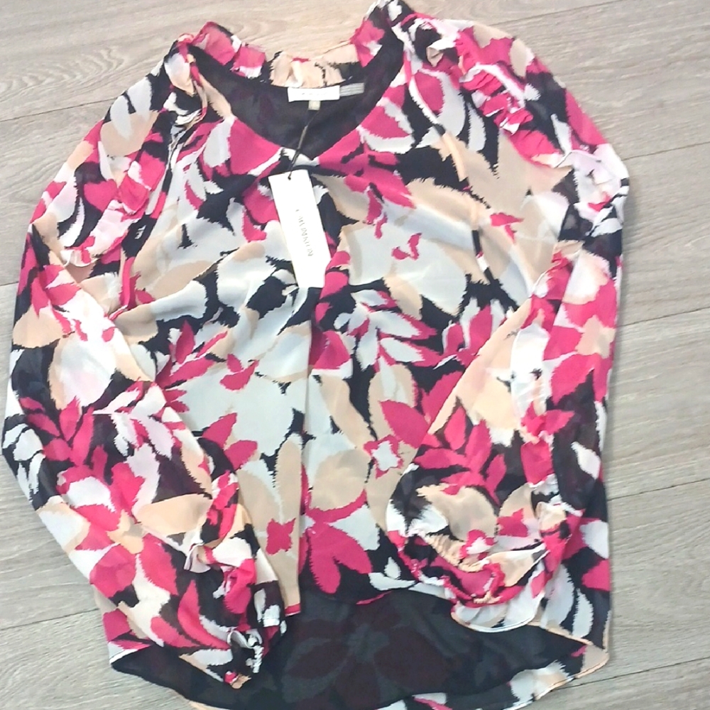 Floral Long Sleeve Calvin Klein Blouse